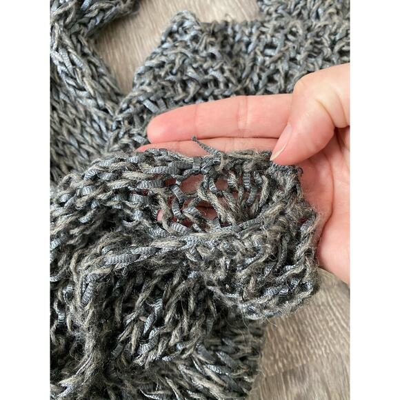 Eileen Fisher Sweater Small Alpaca Blend Open Knit Gray - Picture 5 of 9